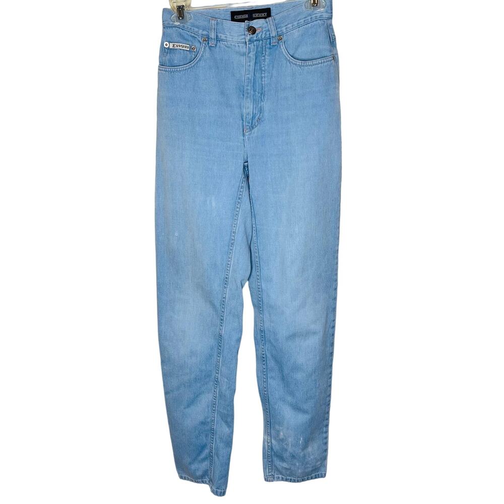 90s Escada Sport Mom Jeans 26 Light Wash High Waist Tapered Denim Luxury Vintage